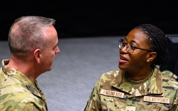 Chief Master Sgt. of the Air Force David Wolfe holds All Call at Maxwell AFB