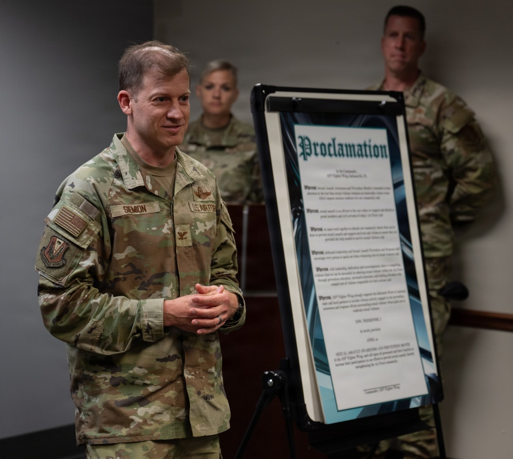 125th Fighter Wing Sexual Assault Prevention and Response Proclamation Signing