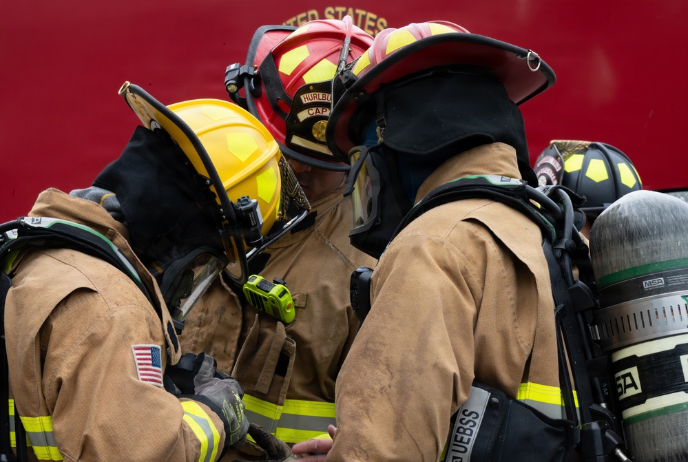 Under pressure: Firefighters undergo live-fire evaluations