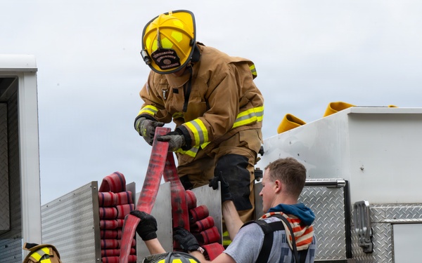 Under pressure: Firefighters undergo live-fire evaluations