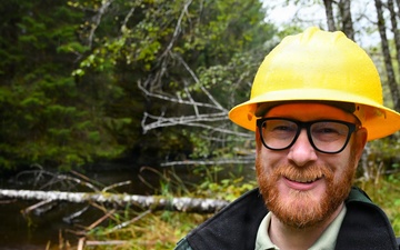 Hydrologist monitors salmon-bearing stream on the Tongass