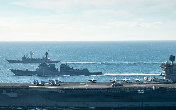 Chilean Navy and Nimitz Carrier Strike Group Photo Exercise