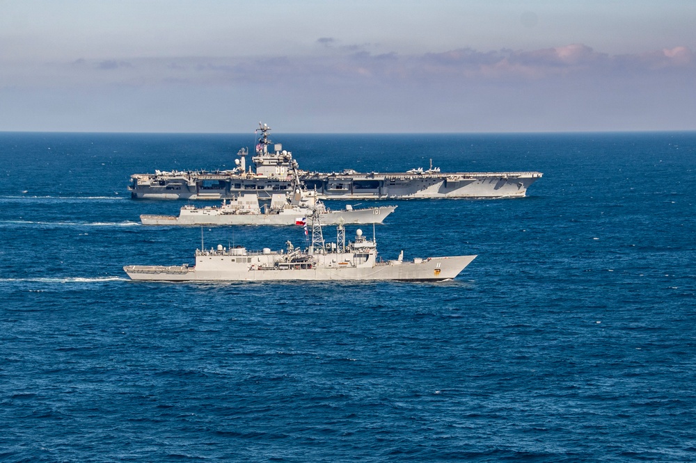 Chilean Navy and Nimitz Carrier Strike Group Photo Exercise