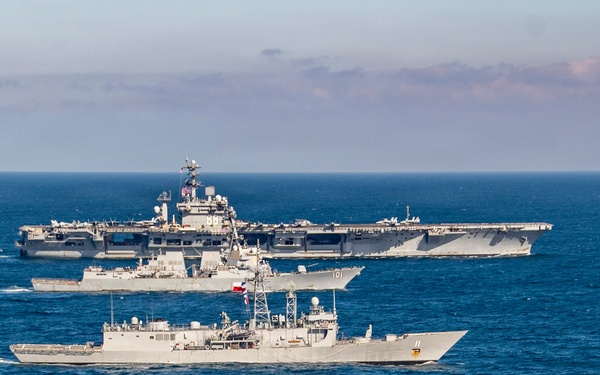 Chilean Navy and Nimitz Carrier Strike Group Photo Exercise