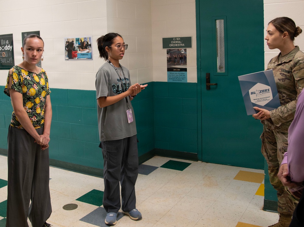 25th Combat Aviation Brigade leaders engage with students at Mililani Middle School