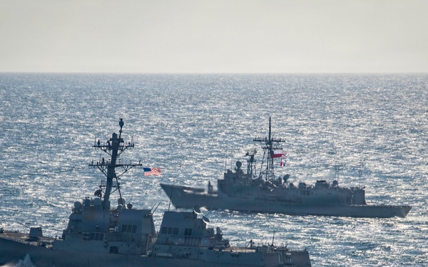 Chilean Navy and Nimitz Carrier Strike Group Photo Exercise