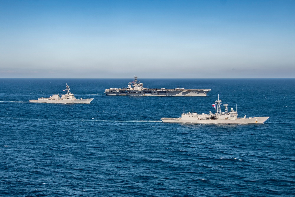 Chilean Navy and Nimitz Carrier Strike Group Photo Exercise