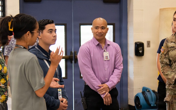 25th Combat Aviation Brigade leaders engage with students at Mililani Middle School
