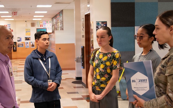 25th Combat Aviation Brigade leaders engage with students at Mililani Middle School