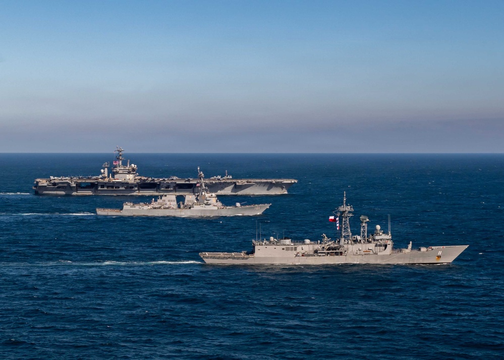 Chilean Navy and Nimitz Carrier Strike Group Photo Exercise