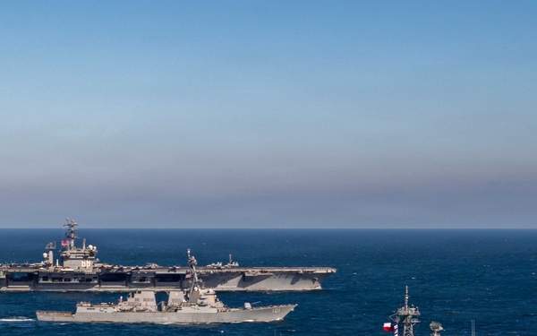 Chilean Navy and Nimitz Carrier Strike Group Photo Exercise