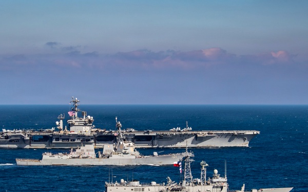 Chilean Navy and Nimitz Carrier Strike Group Photo Exercise