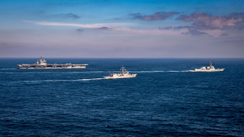 Chilean Navy and Nimitz Carrier Strike Group Photo Exercise