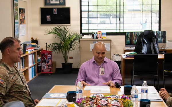 25th Combat Aviation Brigade leaders engage with students at Mililani Middle School