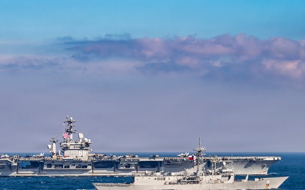 Chilean Navy and Nimitz Carrier Strike Group Photo Exercise