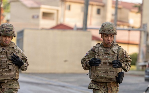 U. S. Army Materiel Support Command – Korea E3B Academy participants tackle a rigorous Expert Physical Fitness Assessment on April 21.
