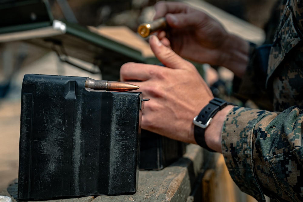 U.S. Marines Participate in a Sniper Range on Rodriguez Live Fire Complex