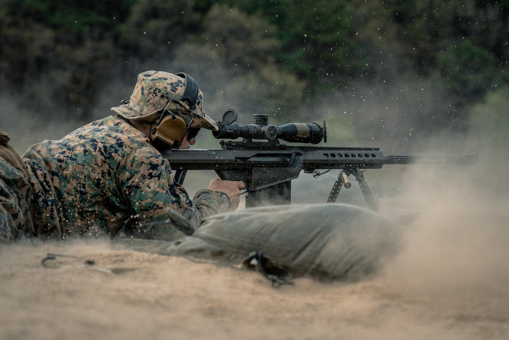 U.S. Marines Participate in a Sniper Range on Rodriguez Live Fire Complex