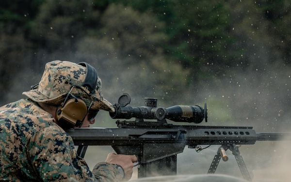 U.S. Marines Participate in a Sniper Range on Rodriguez Live Fire Complex