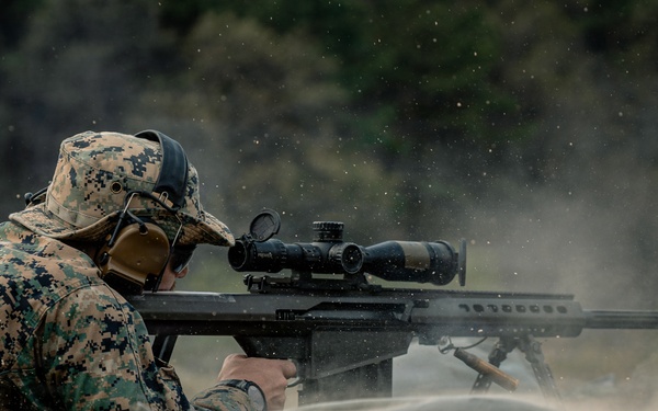 U.S. Marines Participate in a Sniper Range on Rodriguez Live Fire Complex