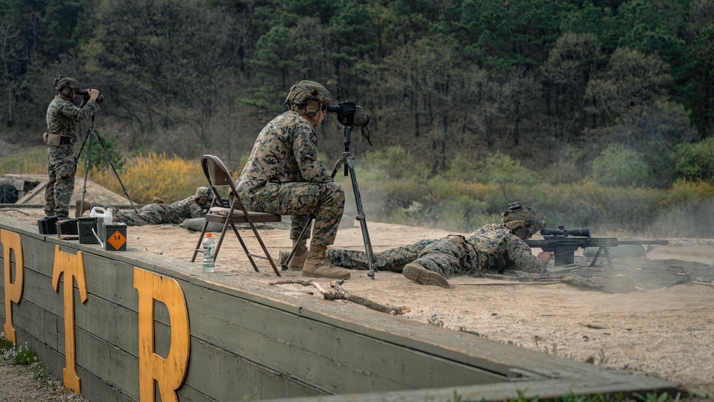 U.S. Marines Participate in a Sniper Range on Rodriguez Live Fire Complex