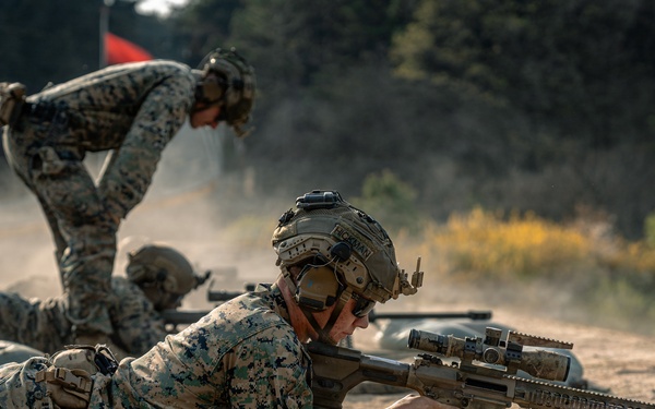 U.S. Marines Participate in a Sniper Range on Rodriguez Live Fire Complex