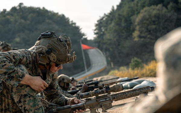 U.S. Marines Participate in a Sniper Range on Rodriguez Live Fire Complex