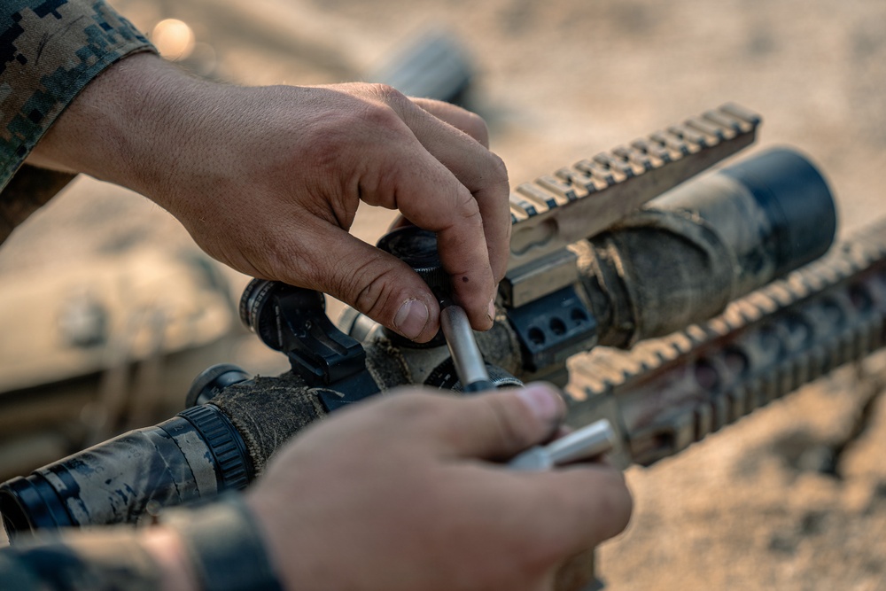 U.S. Marines Participate in a Sniper Range on Rodriguez Live Fire Complex