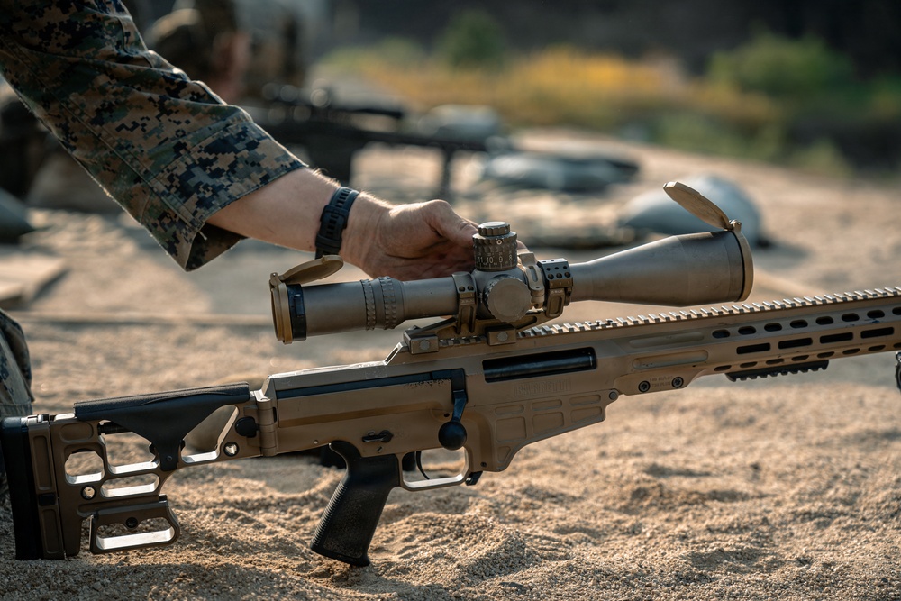 U.S. Marines Participate in a Sniper Range on Rodriguez Live Fire Complex