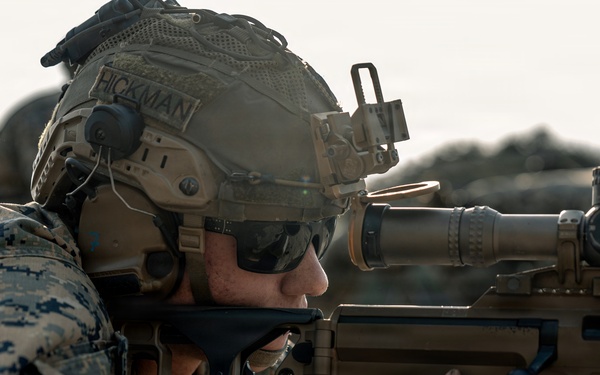 U.S. Marines Participate in a Sniper Range on Rodriguez Live Fire Complex