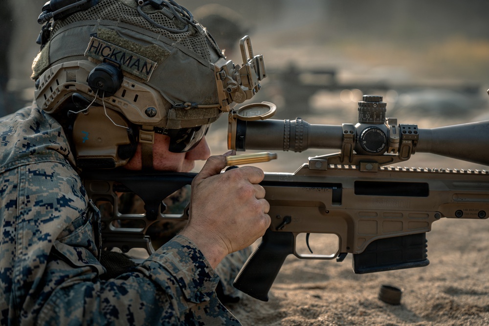 U.S. Marines Participate in a Sniper Range on Rodriguez Live Fire Complex