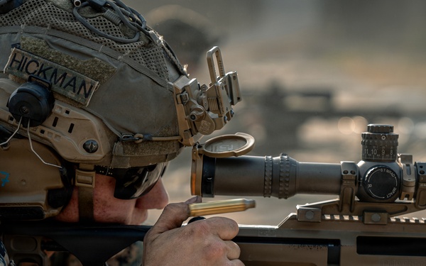 U.S. Marines Participate in a Sniper Range on Rodriguez Live Fire Complex