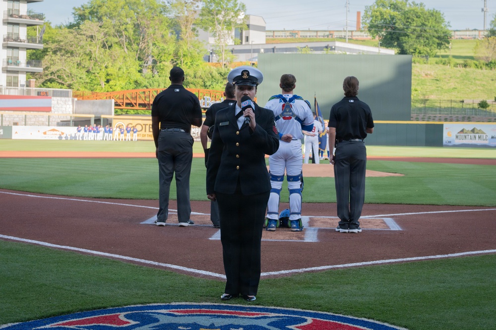 U.S. Naval Academy Band performs at Knoxville Smokies Baseball Game