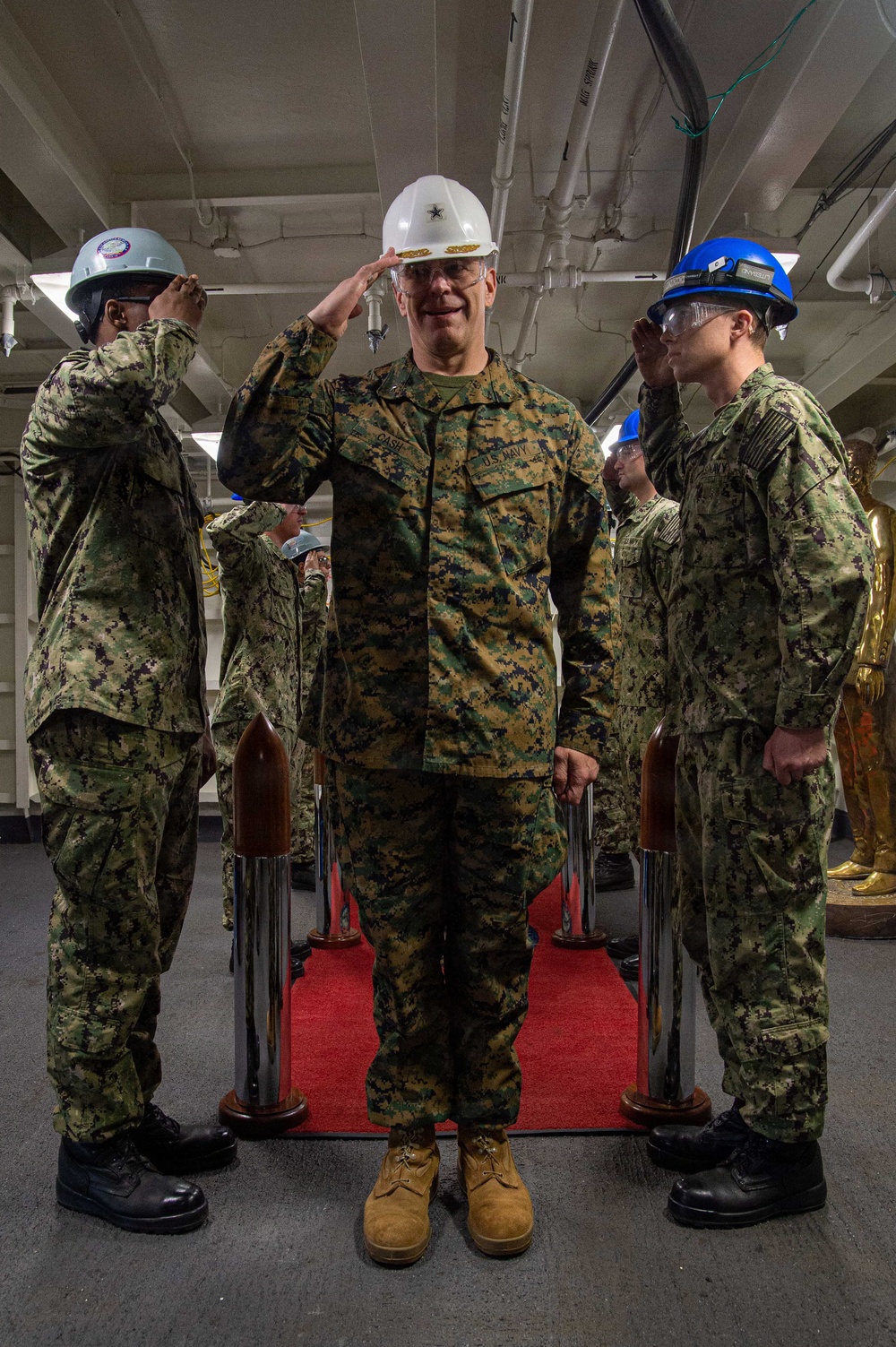 Rear Adm. Carey Cash Visits USS Ronald Reagan (CVN 76)