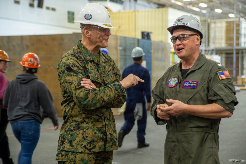 Rear Adm. Carey Cash Visits USS Ronald Reagan (CVN 76)