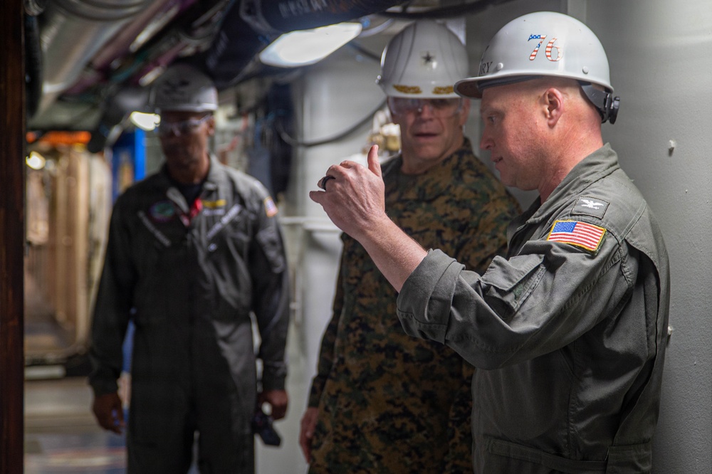 Rear Adm. Carey Cash Visits USS Ronald Reagan (CVN 76)