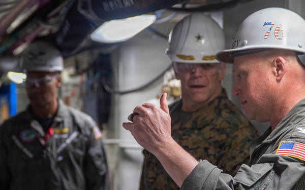 Rear Adm. Carey Cash Visits USS Ronald Reagan (CVN 76)