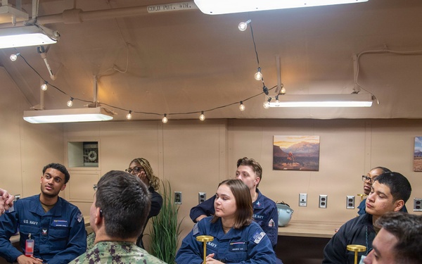 Rear Adm. Carey Cash Visits USS Ronald Reagan (CVN 76)