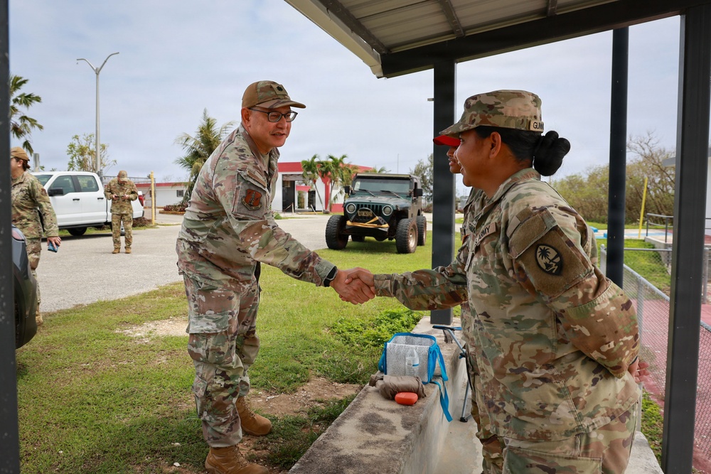 Guam Air National Guard leaders visit Airmen at Green Waste Sites, post- Typhoon Sinlaku
