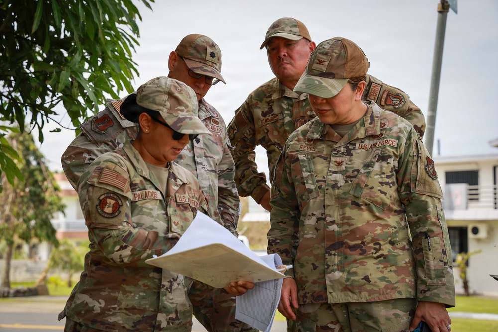 Guam Air National Guard leaders visit Airmen at Green Waste Sites, post- Typhoon Sinlaku