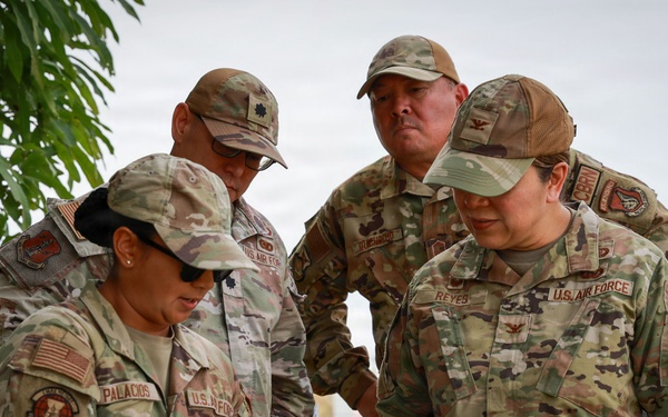 Guam Air National Guard leaders visit Airmen at Green Waste Sites, post- Typhoon Sinlaku
