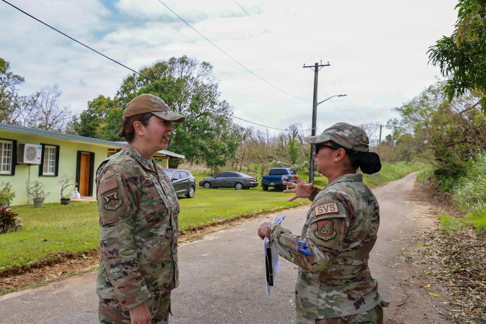 Guam Air National Guard leaders visit Airmen at Green Waste Sites, post- Typhoon Sinlaku
