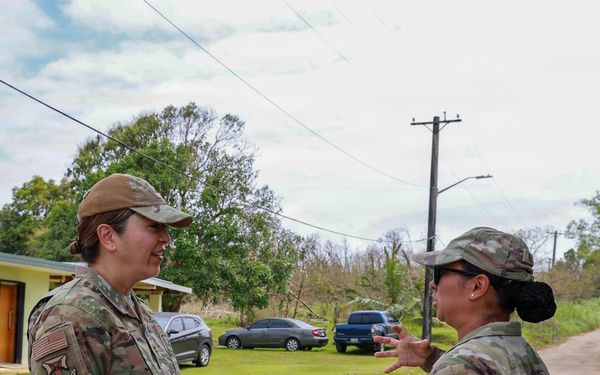 Guam Air National Guard leaders visit Airmen at Green Waste Sites, post- Typhoon Sinlaku