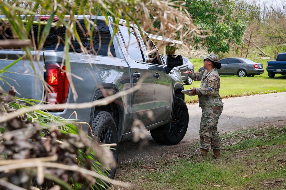 Guam Air National Guard leaders visit Airmen at Green Waste Sites, post- Typhoon Sinlaku