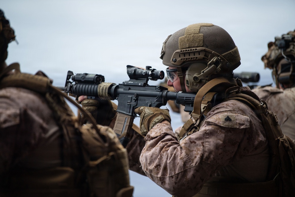 11th MEU Marines Conduct Marksmanship Training Aboard USS Boxer