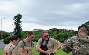 18th Wing command chief trains with military working dog teams