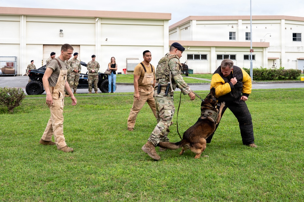18th Wing command chief trains with military working dog teams