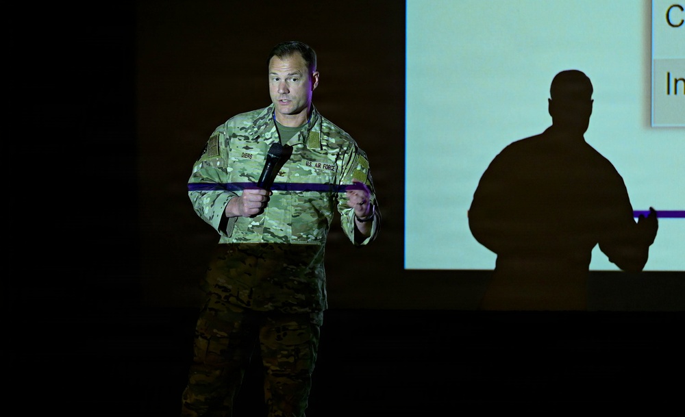 31st Fighter Wing Leadership highlights accomplishments during all-call briefing