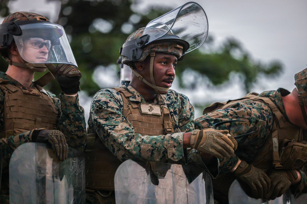 Balikatan 2026: 3rd MLR, 4th LEB practice riot control techniques training