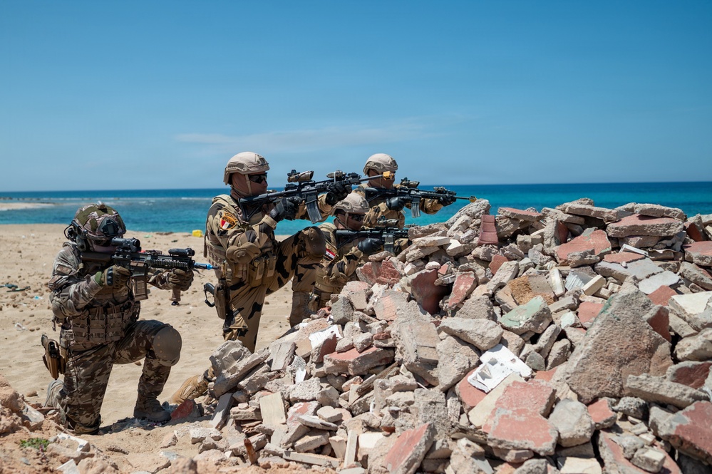 Multinational forces assault shoreline objective during Flintlock 2026